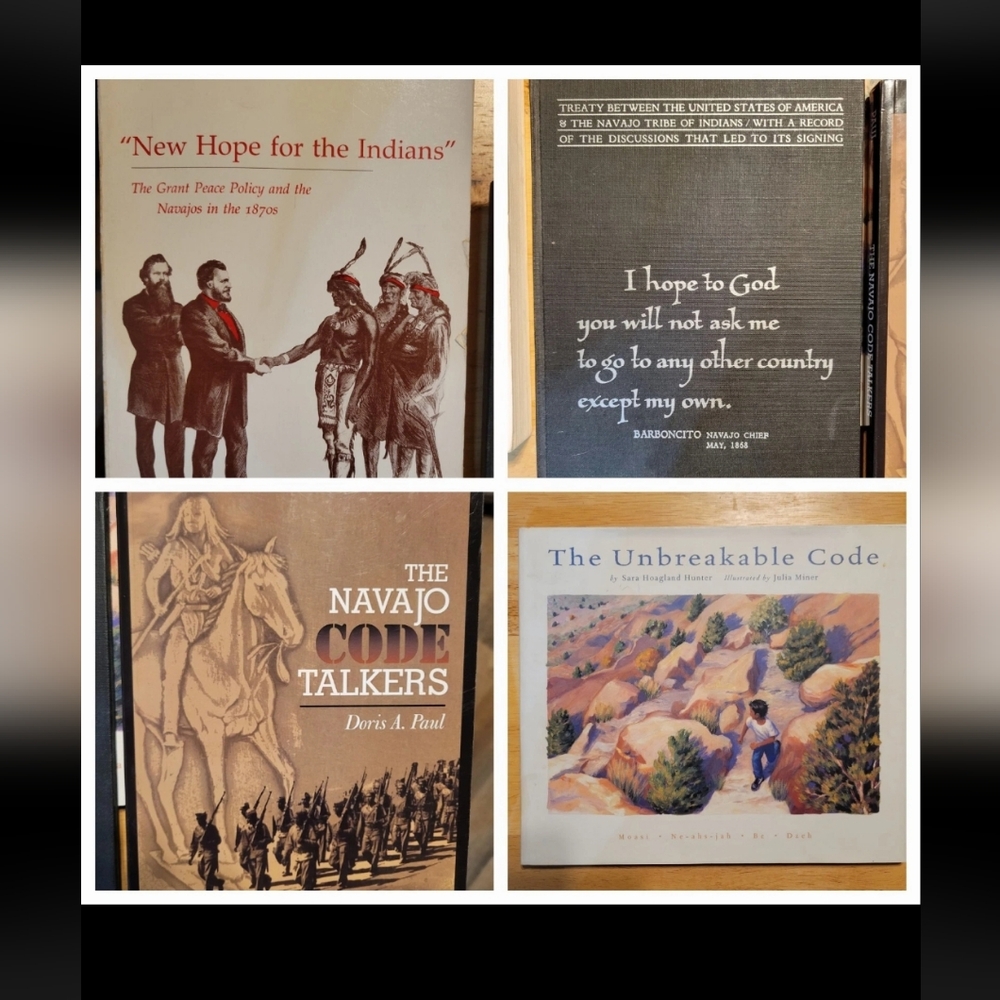 Lot Of 4  Navajo history Books - topics on 1870s Peace Treaty, WW2 Code Talkers.